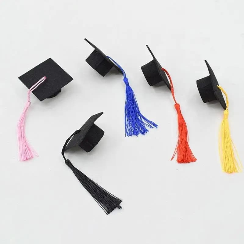 12 Pieces Mini Graduation Cap Class Of 2026 Mini Graduation Hats With Tassels Small Black Grad Cap Bottle Topper Decorations