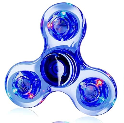 Fidget Spinner in Cristallo Luminoso con LED, Giocattoli Antistress EDC che si Illuminano al Buio, Giroscopio Cinetico per Bambini