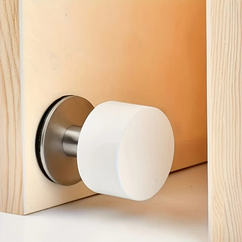 Durable Self-Adhesive Rubber Door Stop with Metal Base-Noise Reduction Wall Protector and Bumper for Home,Office, and School Use