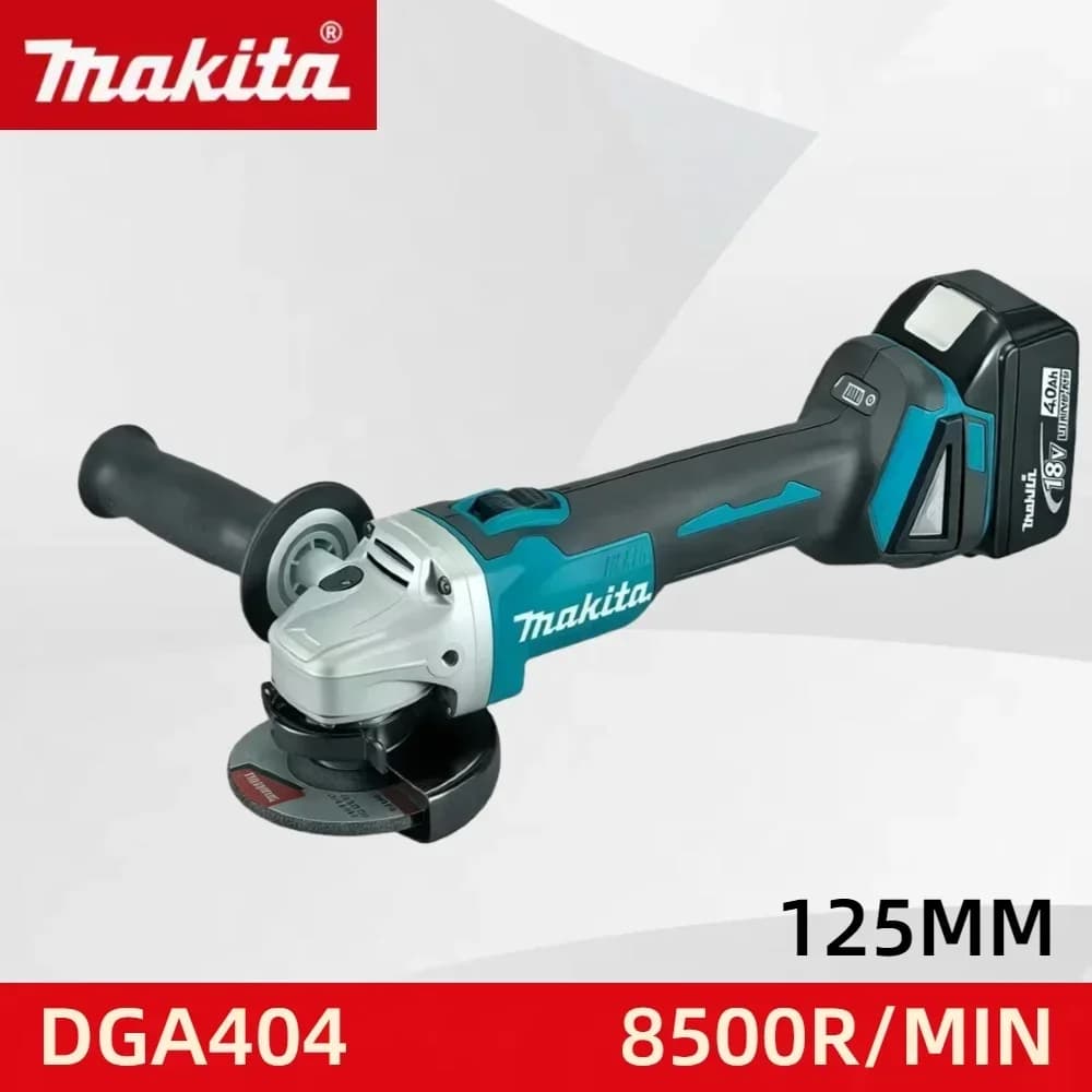 Makita 18V 125mm DGA404 Smerigliatrice angolare elettrica senza spazzole agli ioni di litio ricaricabile ad alta potenza per taglio e lucidatura