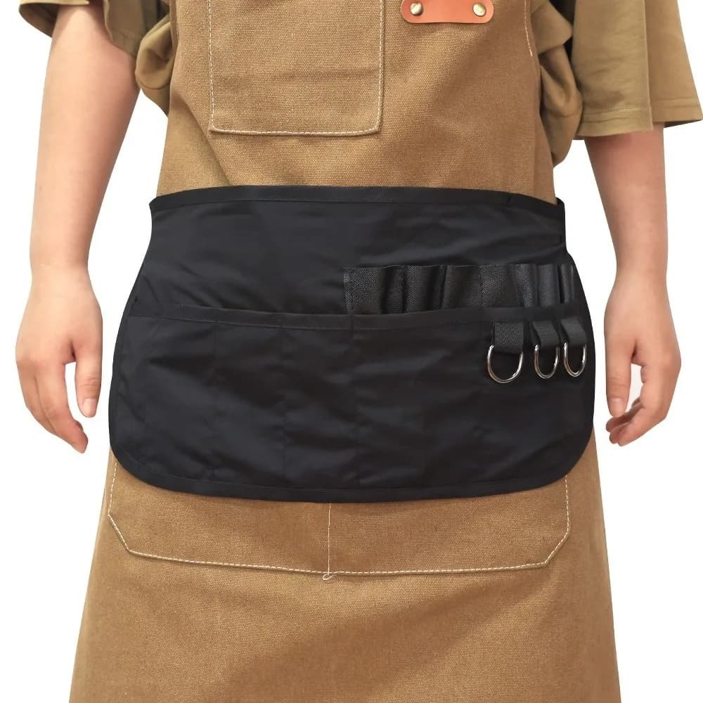 Porta Pennelli Professionale per Trucco Cosmetico, Impermeabile, per Strumenti da Parrucchiere, Borsa Grembiule con 2 Scomparti, Cintura Portaoggetti per Artisti