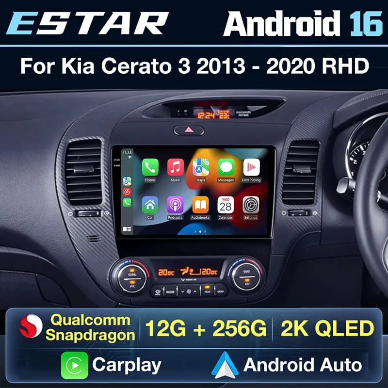 Autoradio Android 16 per Kia Cerato 3 K3 Forte 2013-2020 RHD, Lettore Multimediale 5G con GPS e Navigazione BT