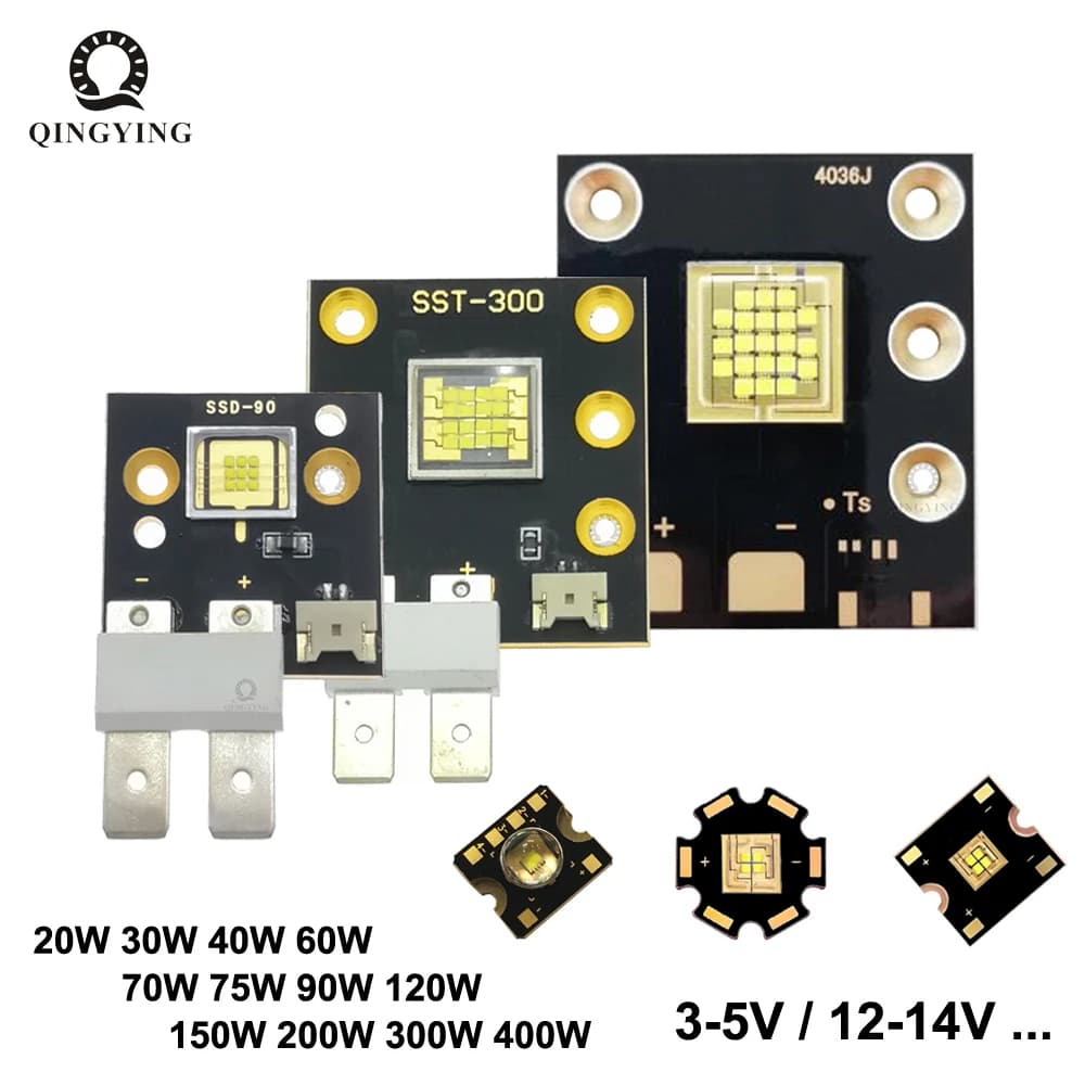 Chip di luce da palco a LED ad alta potenza 20W 40W 60W 75W 90W 120W 150W 200W 300W 400W 3V 5V 12V per proiettore lampada da discoteca DJ a testa mobile