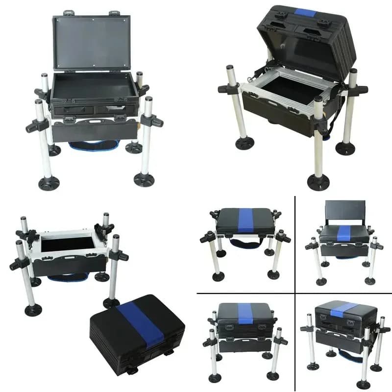 Aluminum Seat Box Portable Fishing Toolbox Multifunctional Tackle Box