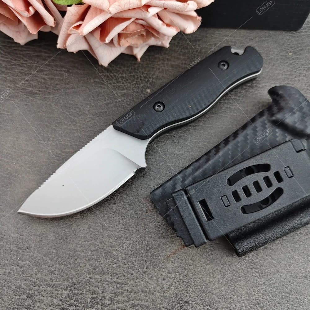 High-hardness Stainless G10 Handle Kitchen Cutting Knife Multi-functional Outdoor Portable Fishing Straight Knives with K Sheath
