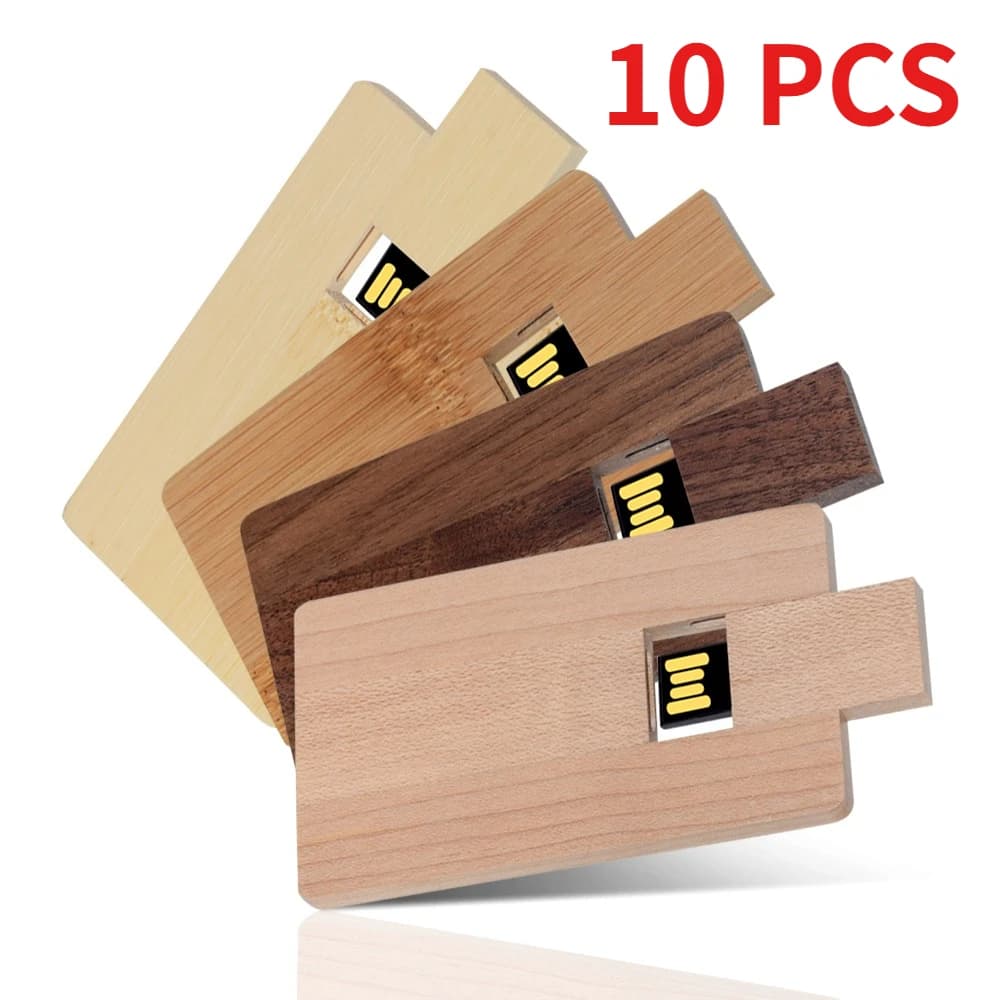 10 pz Logo personalizzato gratuito USB 2.0 Flash Drive 128 GB Memory stick in legno Pen drive 64 GB 32 GB U disco Regalo di nozze creativo Pendrive