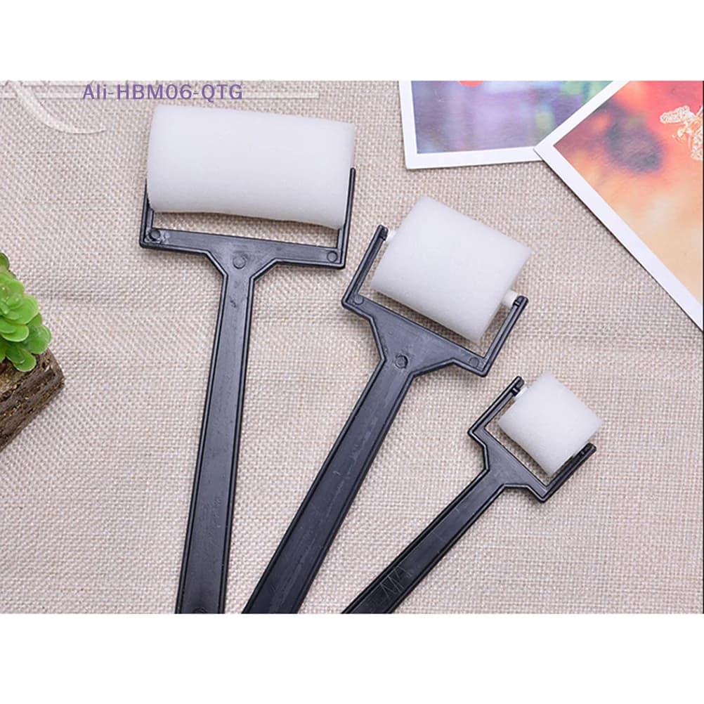 [New] Set of 3 White Sponge Brushes, Paint Roller, Drawing Tool and Craftsmanship