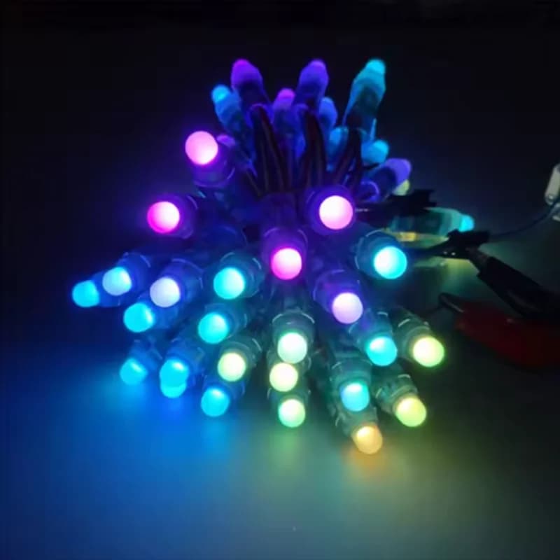 50pcs 12mm WS2811 IC RGB Full Color Pixels USB LED Module Light WiFi Bluetooth-compatible Addressable 5V Waterproof String Lamp