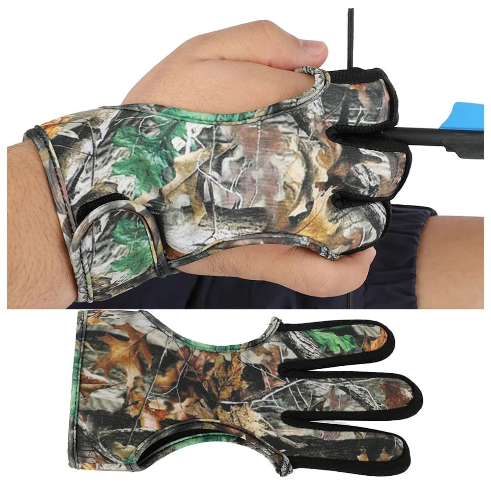 3 dita guardia mimetica/striscia tessuto per immersione linguetta per dita equipaggiamento protettivo per tiro con l'arco caccia bersaglio accessorio per sport all'aria aperta