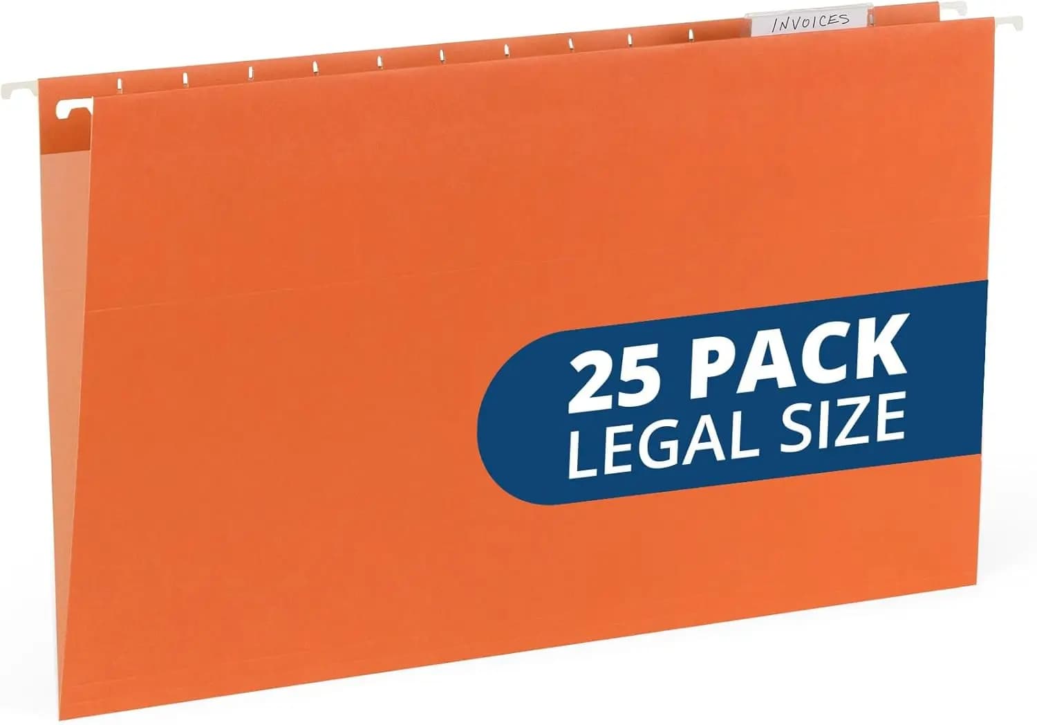 25 Cartelle Arancioni per Documenti Formato Legale con Linguette in Plastica e Inserti, Carta 11pt, Cartelle per Ufficio Formato Legale