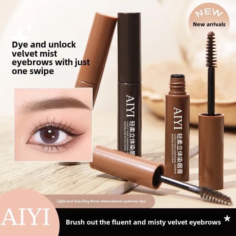 Mascara per Sopracciglia Colorato Naturale AIYI, Impermeabile, Resistente al Sudore, Lunga Durata, Anti-Sbavatura, Gel per Sopracciglia