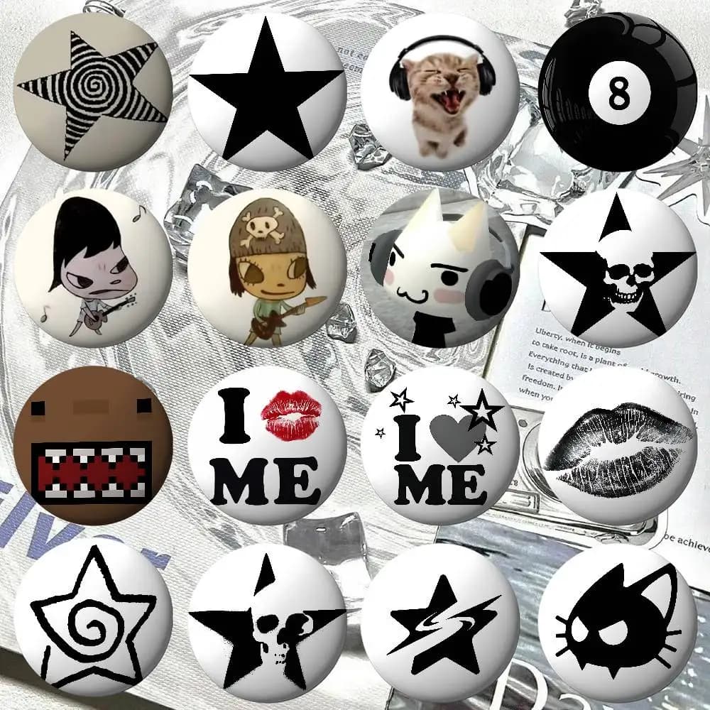 Y-Yoshitomo N-Nara Y2K Aesthetic Soft Button Pins Funny I Love D-Domo Badge Pins For Friend, Backpack, Collectible Accessories