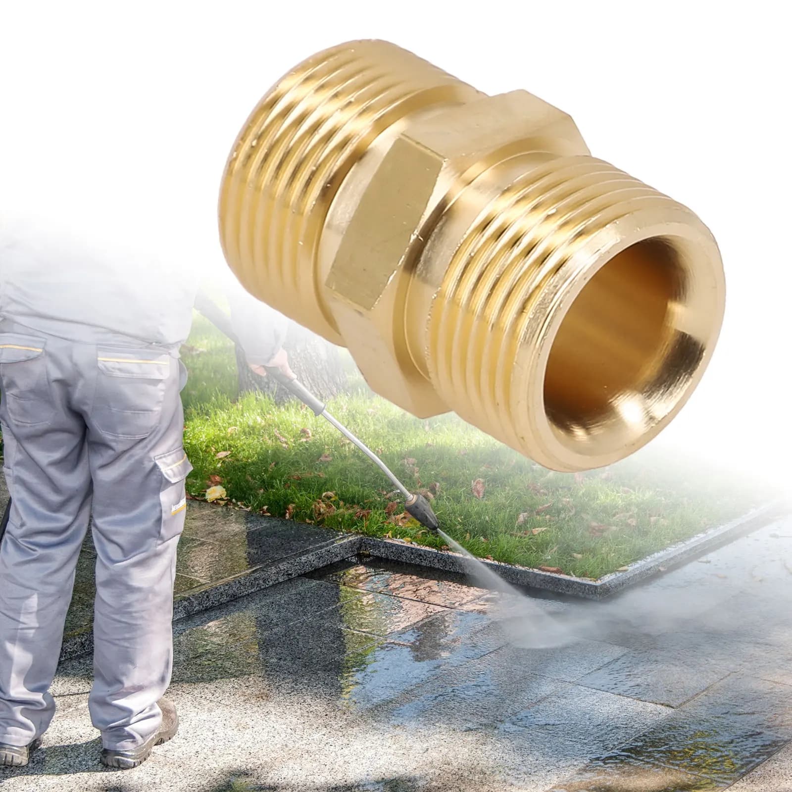 1 Pezzo Connettore di Prolunga per Tubo Idropulitrice Alta Pressione M22 da 14 mm a 15 mm Filettatura Maschio-Femmina Accessori per Attrezzi da Giardino