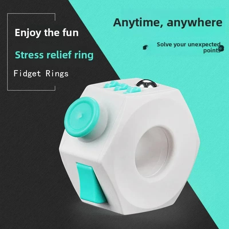 Trottola Fidget Anello Giocattoli Punta delle dita Pignone Spinner a mano in plastica Anello a catena Durevole Fai da te Alleviare Giroscopio Giocattolo per adulti