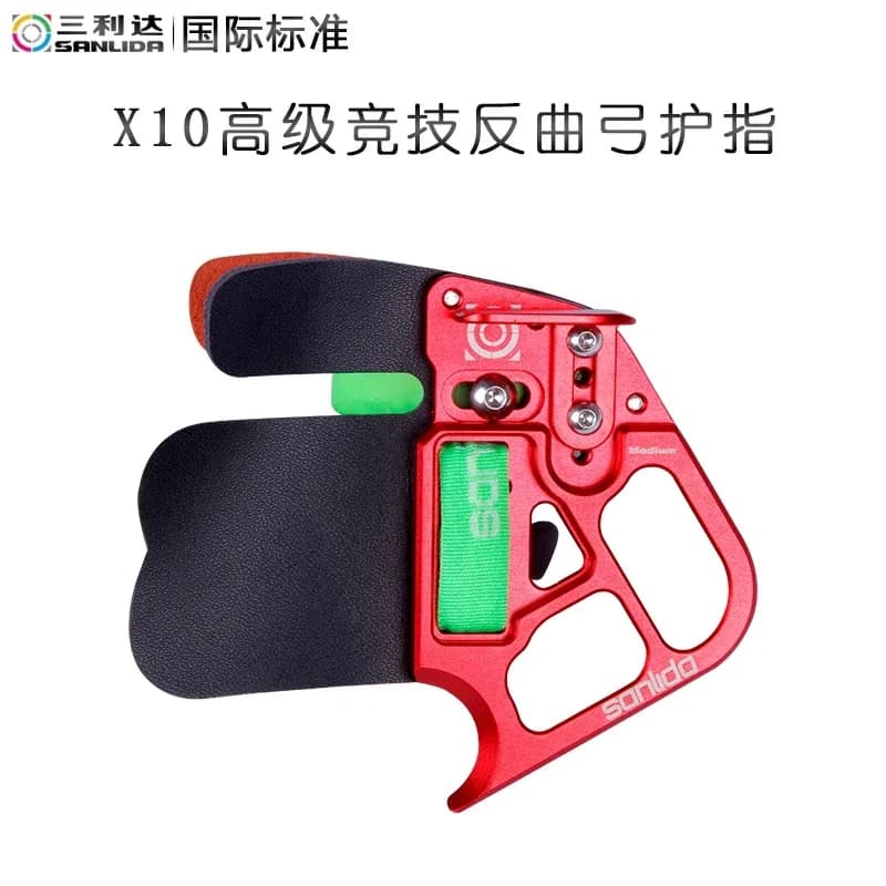 SANLIDA X10 Tiro con l'arco Finger Tab Protezione per le mani Tiro al bersaglio Equipaggiamento protettivo per arco ricurvo Accessori sportivi da caccia all'aperto