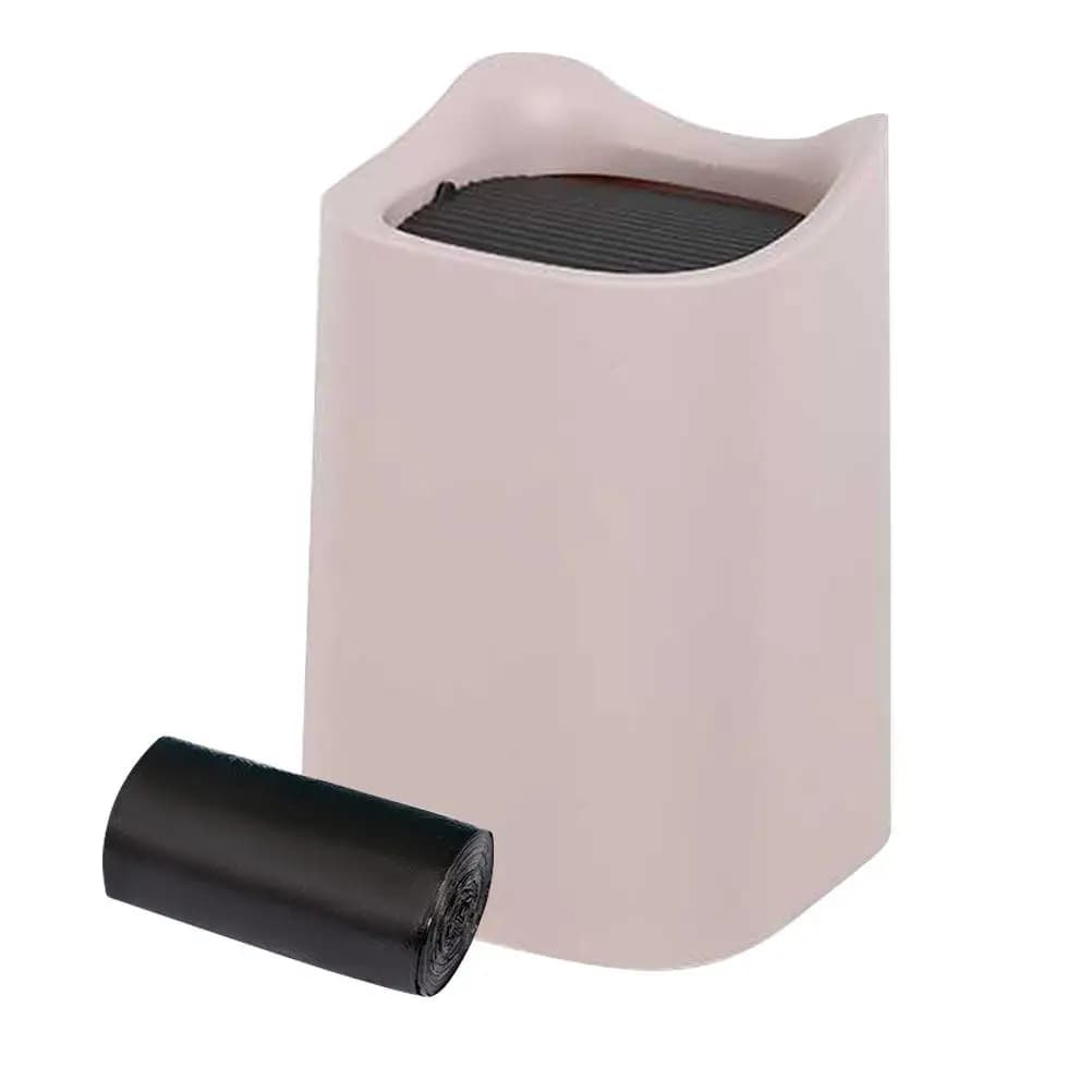 1Set Mini Desktop Garbage Container Trash Can Lightweight with Trash Bag Table Organizer for Office Home