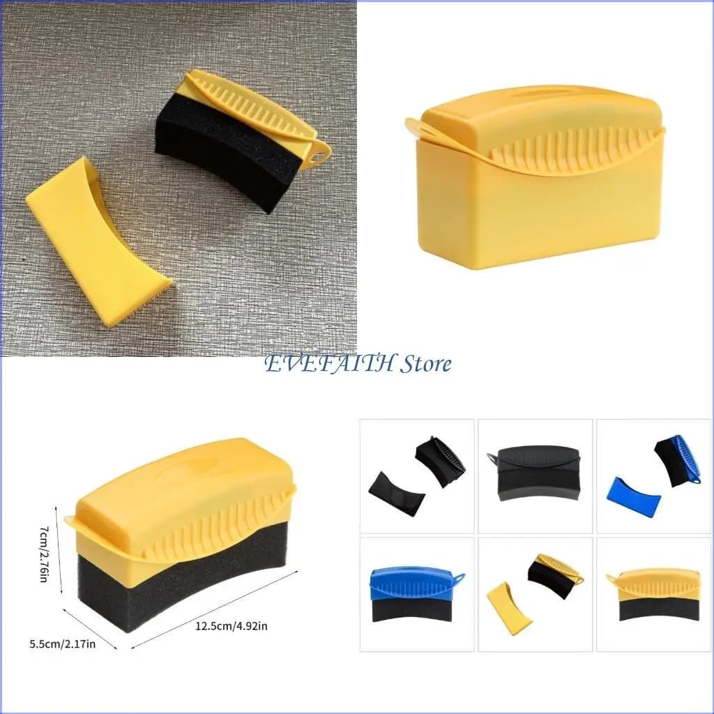 124B Tampone applicatore per cera per auto in spugna per ceretta per pneumatici con coperchio Strumenti per pulizia della per