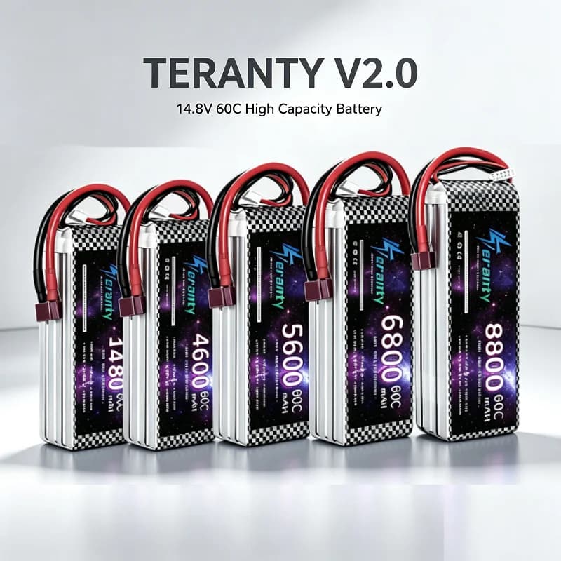 TERANTY V2.0 4S 14.8V 60C Lipo Battery 3500/4600/5600/6800/8000/8500/9800mAh RC LiPo Battery for RC Car Drone Helicopter Boat