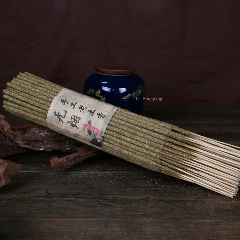 500g Stick Incenso Fatto a mano Vecchio terreno Incenso Platycladus Orientalis Foglie Zero Additivi/Purificare l'aria interna e Lenisce la mente