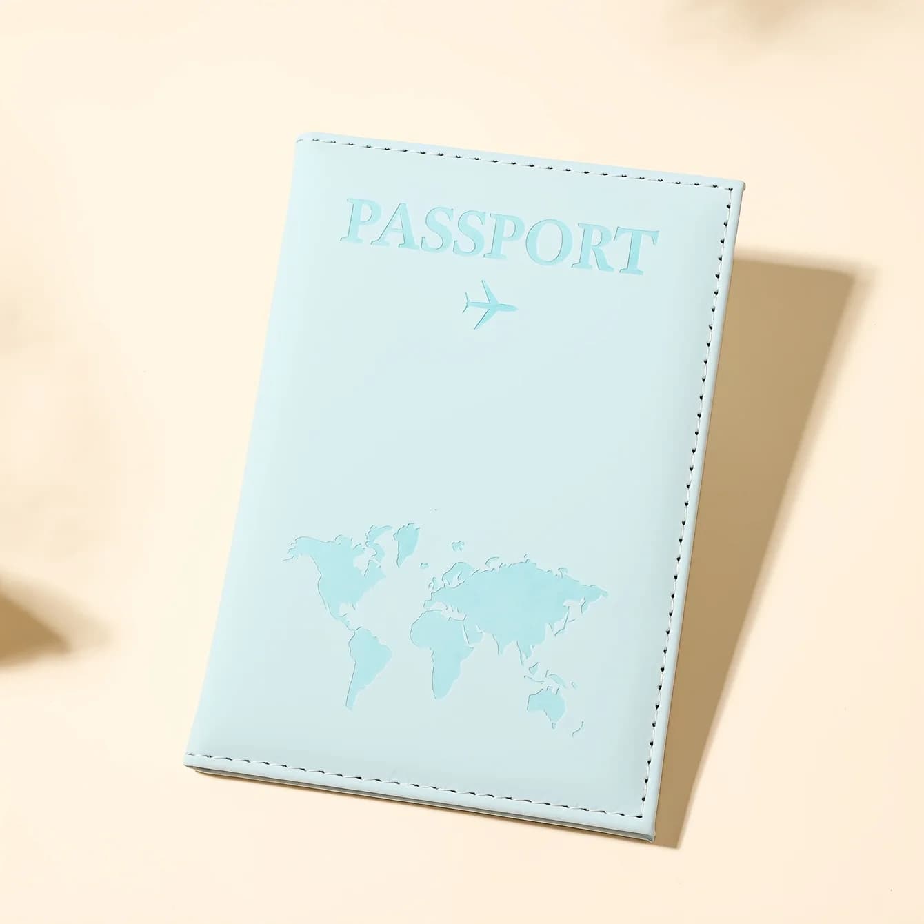 1pc Personalized Passport Holder And Cover - Custom Name/Text, World Map Design, Pink Or Black Available, Open-Closure Travel Or
