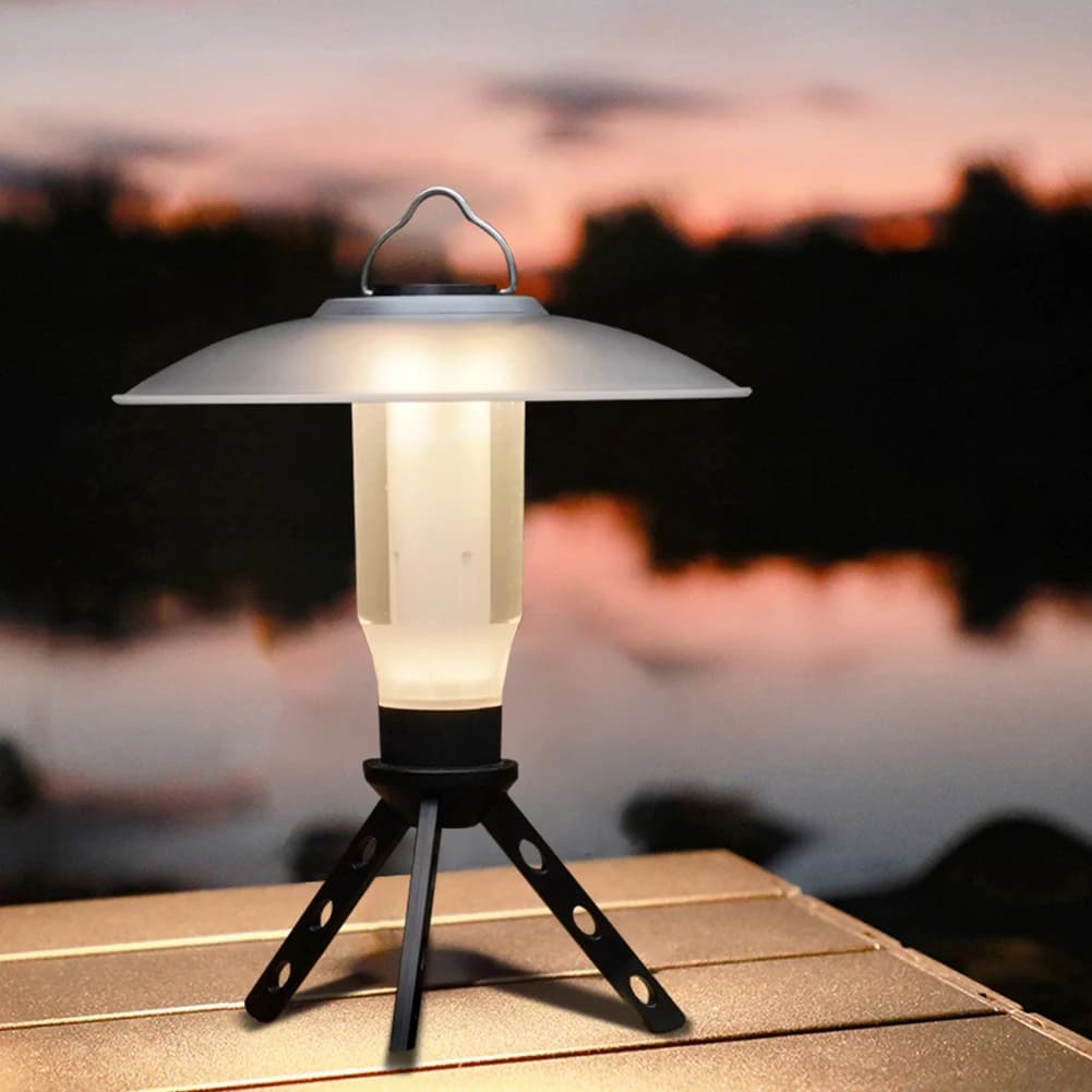 Rechargeable USB Type-C 2000mAh, 160LM, Atmosphere lights with 1/4 threaded interface on the bottom, BBQ, Picnic and Hiking accessories