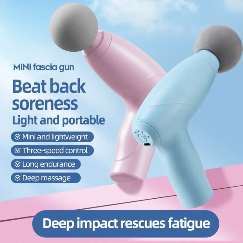 Mini Massage Gun Portable Fascia Gun Deep Tissue Massager Neck and Back Relaxation Fitness Muscle Tightening Massager