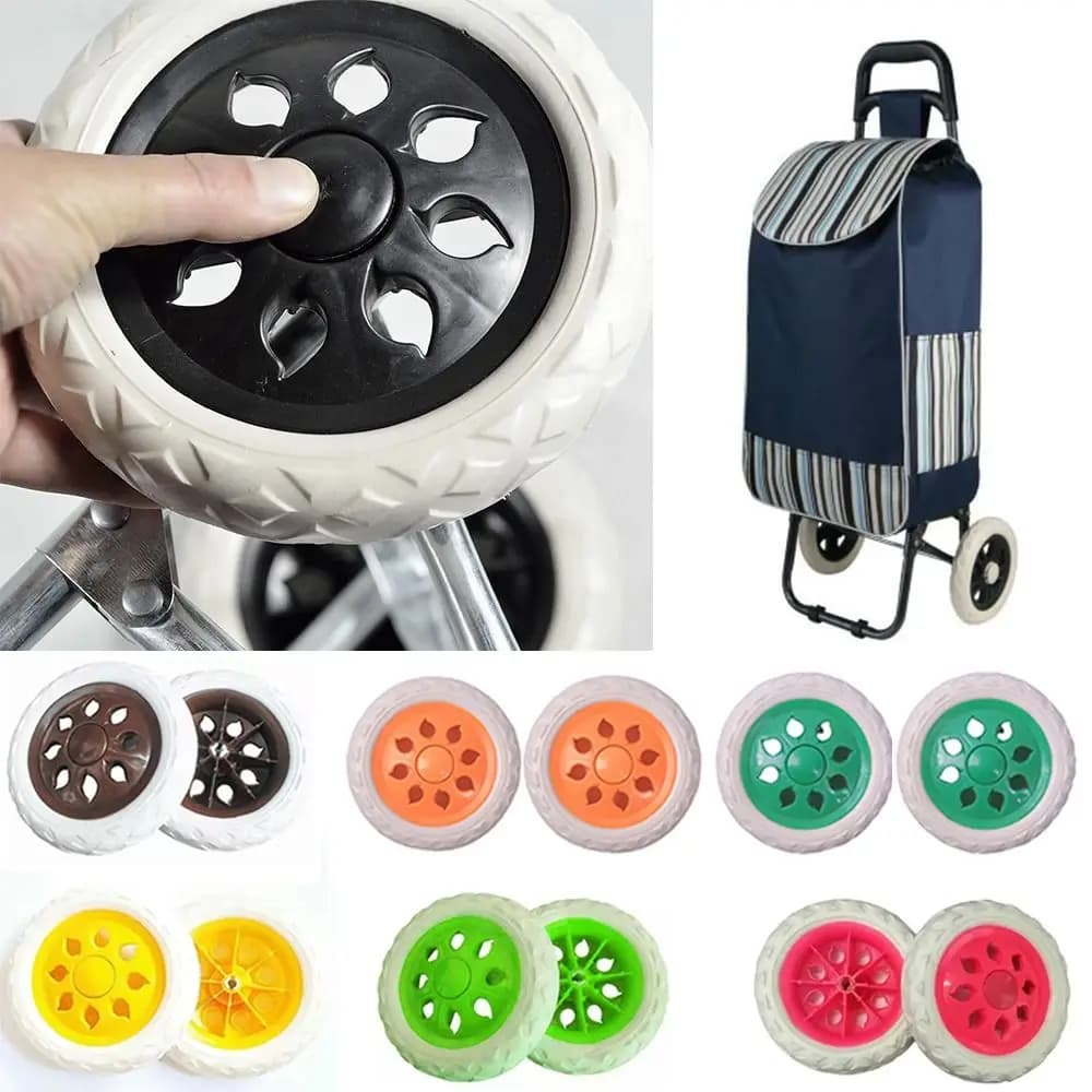 2 piece shopping cart wheel replacement 6.3 inch rubber foam