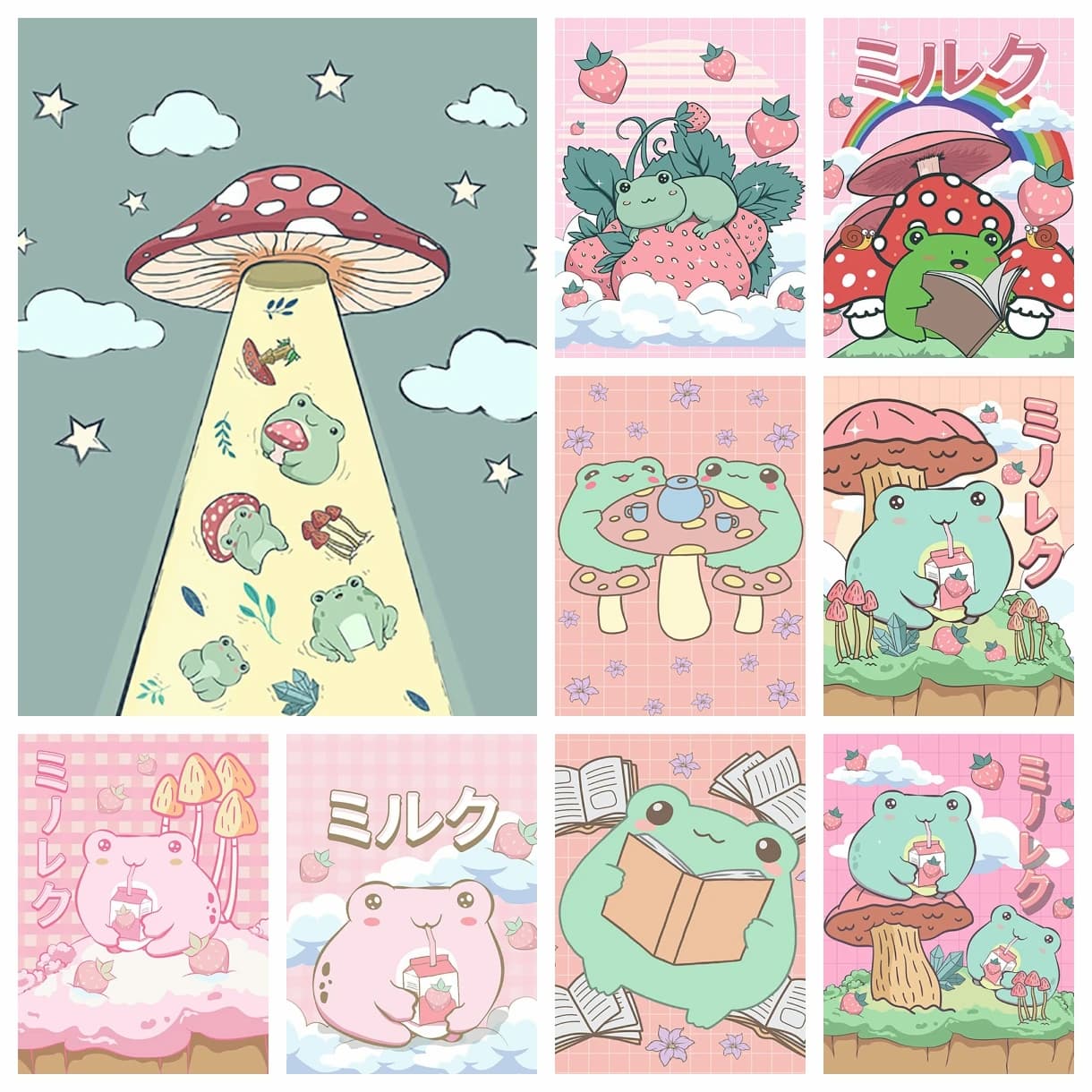 Diamond Art Painting 5D mosaico fai da te animale Cartoon Cute Baby Frog intarsiato punto croce ricamo Kit di gioielli decorazione della camera da letto