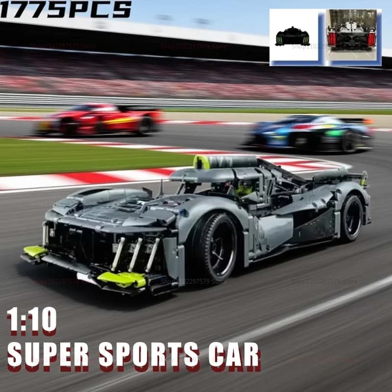 1:10 Scale Racing Sport Car Model Kit 1775 Pcs Build Your Own Mechanical Speed Supercar Perfect Gift Kid Adult Holiday Christmas