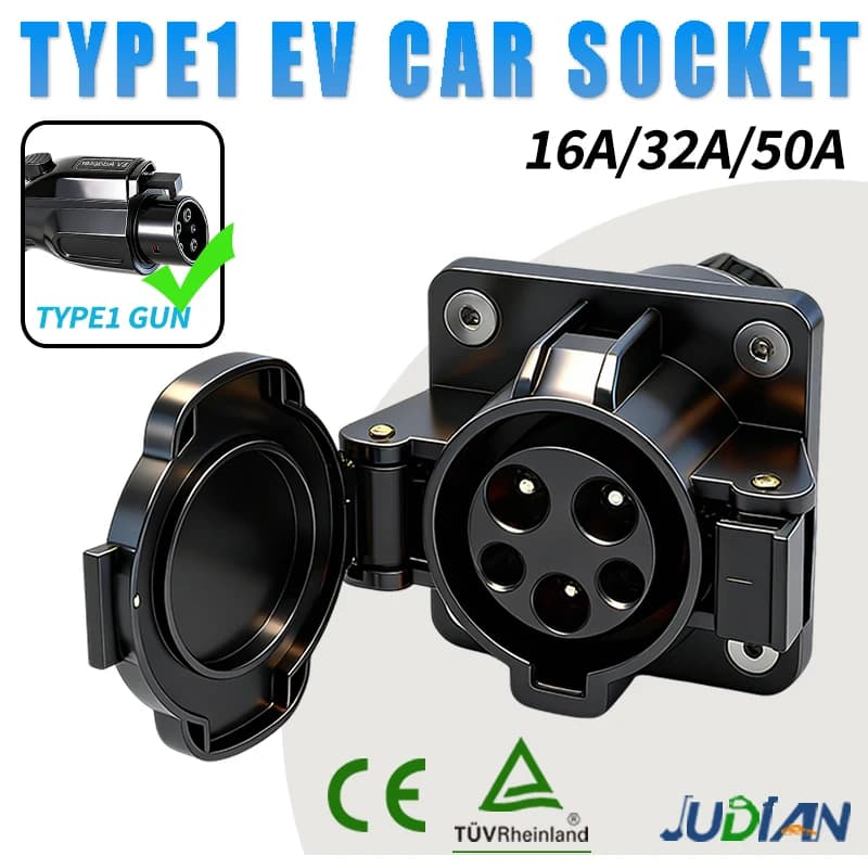 EV Connector Type 1 16A 32A 50A Charging EV Without Cable for Electric Cars Standard Chinese
