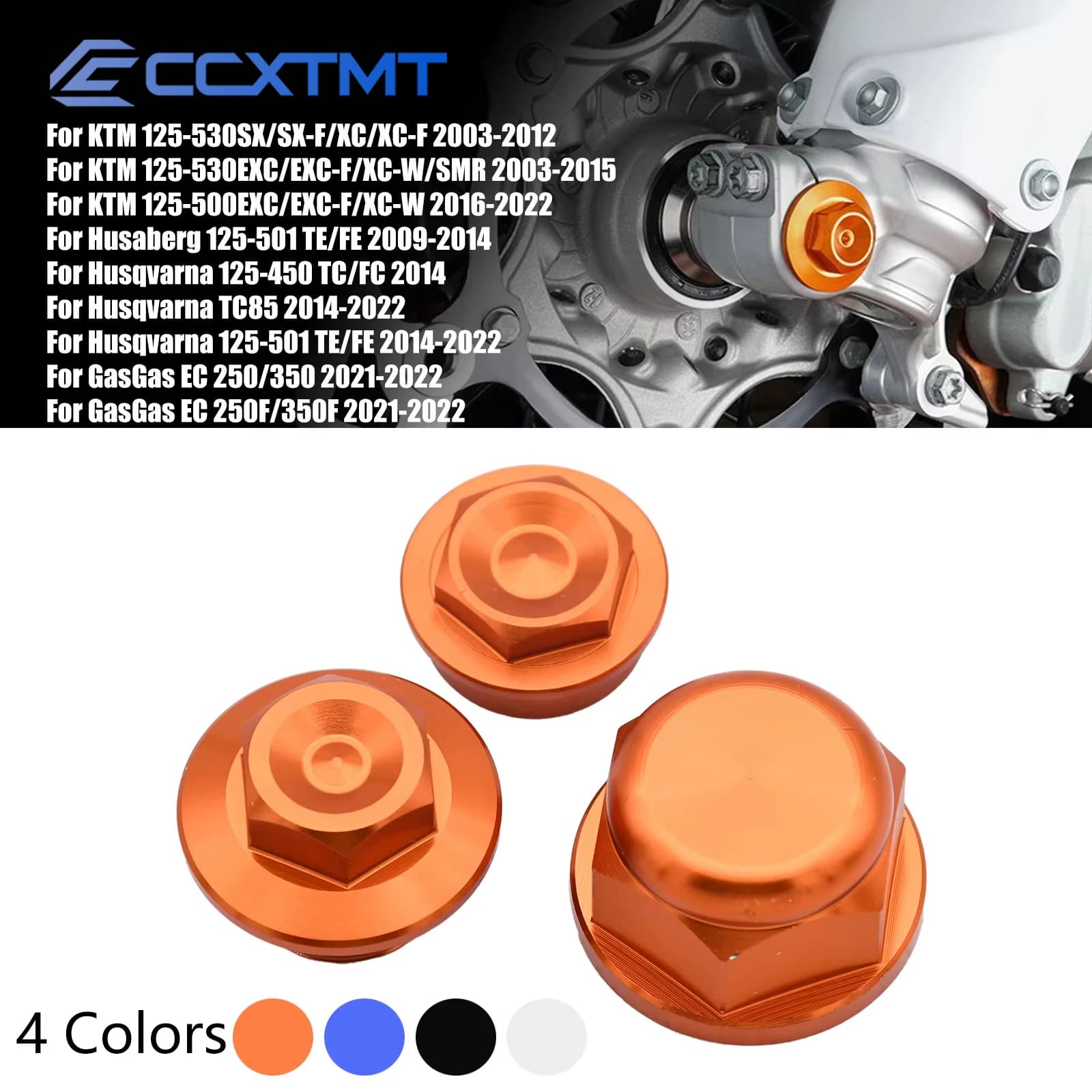 Vite di bloccaggio della ruota anteriore del motociclo bullone del blocco dell'asse del regolatore della catena posteriore per SX SXF XC XCF KTM EXC EXCF XCW 85-530cc 2003-2022 2021