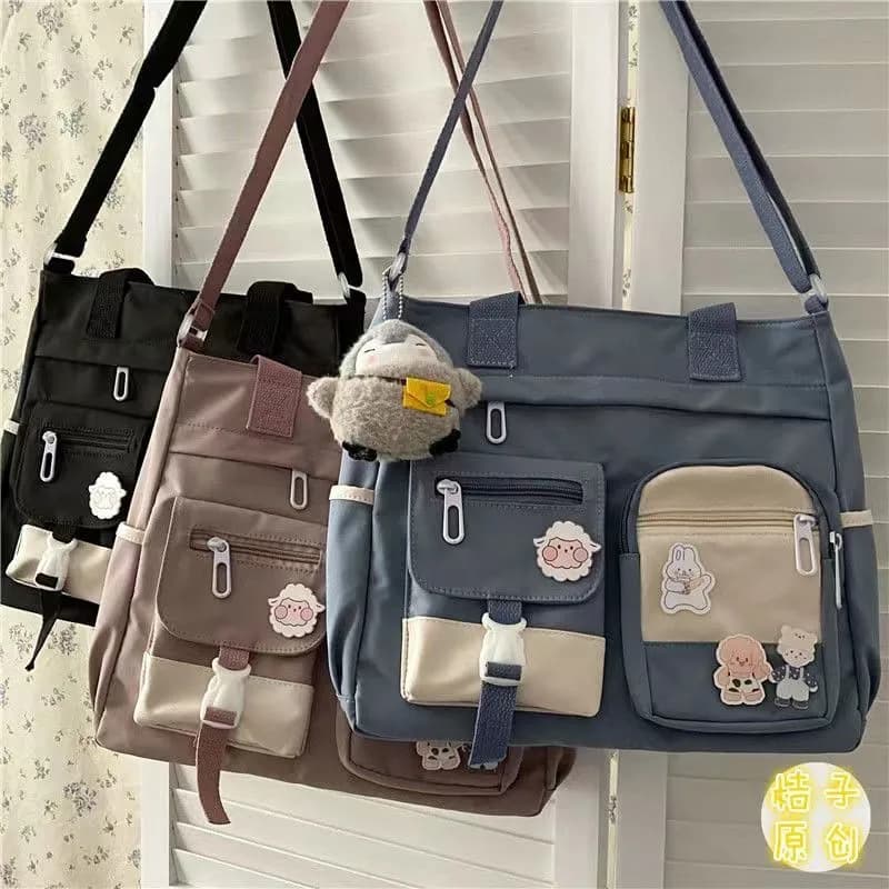 Women's Waterproof Nylon Shoulder Bags, Japanese Messenger Bags, Student Shoulder Bags, Girls Backpack