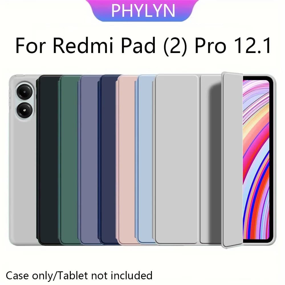 Custodia per Redmi Pad Pro 12.1 pollici, Smart Cover con supporto a tre ante, porta penna e retro in TPU morbido, funzione Auto Sleep e Wake