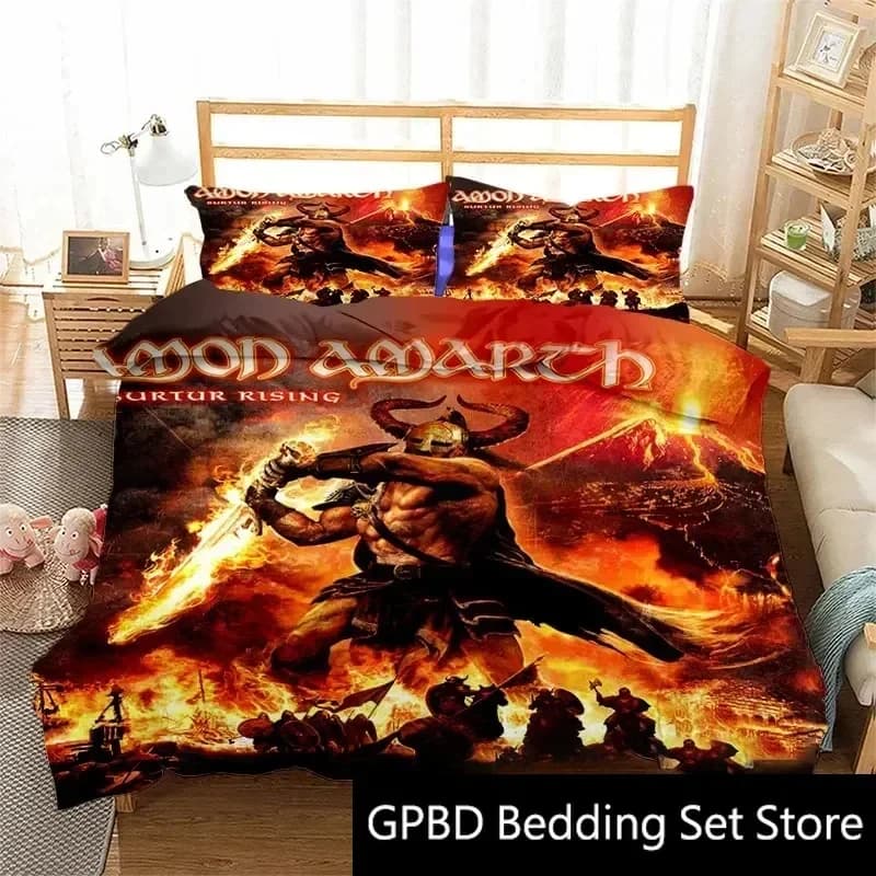 Stampa 3D Moda Amon Amarth Set biancheria da letto Doppio Twin King Copripiumino Trapunte Federa Ragazzi Ragazze Adulti Camera da letto
