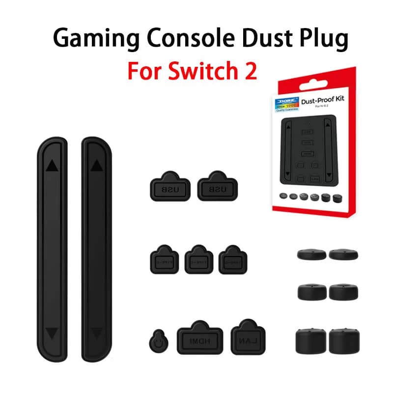 Copertura Protettiva Antipolvere per Console Switch 2, Tappi in Silicone Antipolvere per Porte, Cappucci per Joystick Switch 2, Accessori per Gaming
