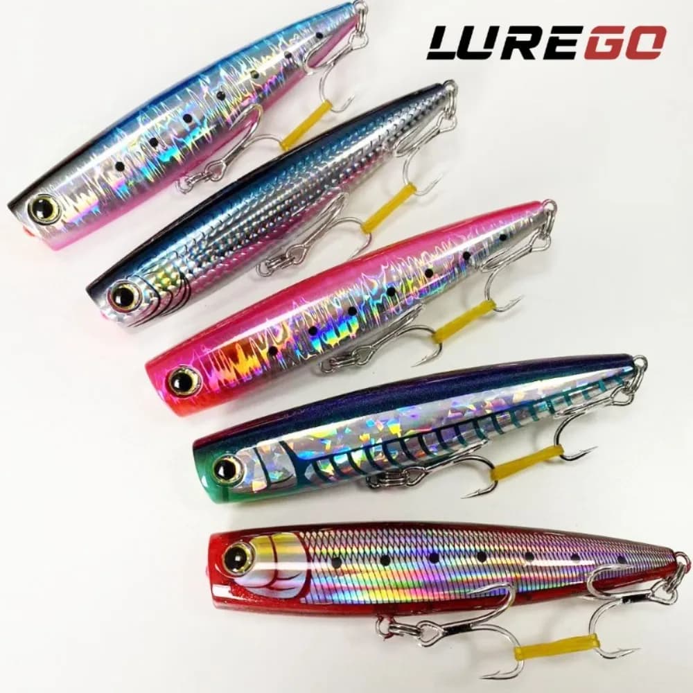 1 esca artificiale popper in ABS di grandi dimensioni – 130-160 mm – Esca rigida galleggiante e resistente agli urti per la pesca in acqua salata
