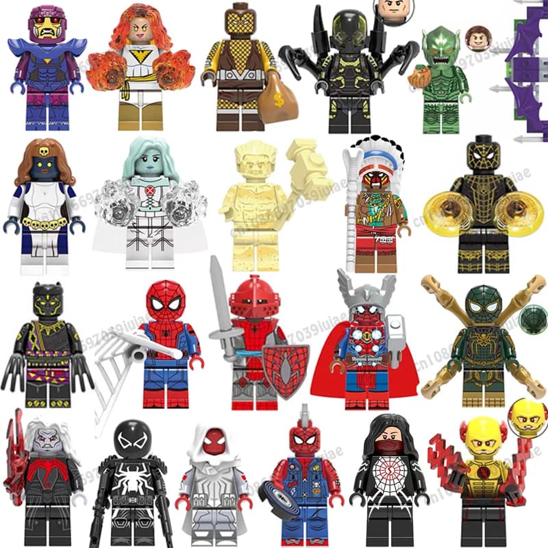 BEAST KINGDOM Spider-Man Knull Mystique Phoenix Yellow Jacket White Queen Mattoncini Personaggi dei Cartoni Animati Blocchi da Costruzione Compleanno