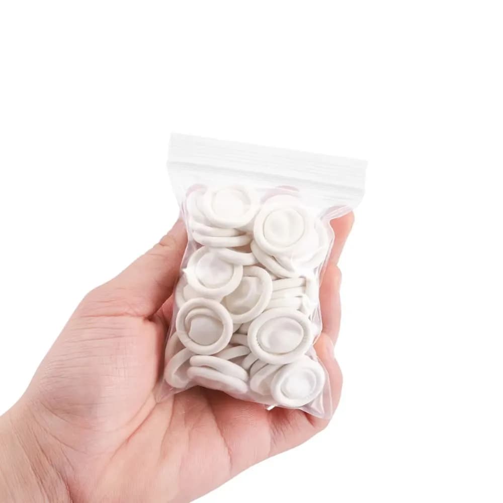 50/100Pcs Protettivo Fingertip Guanti in gomma naturale Culle di dita in lattice monouso per stampi di resina epossidica fai da te che fanno strumenti