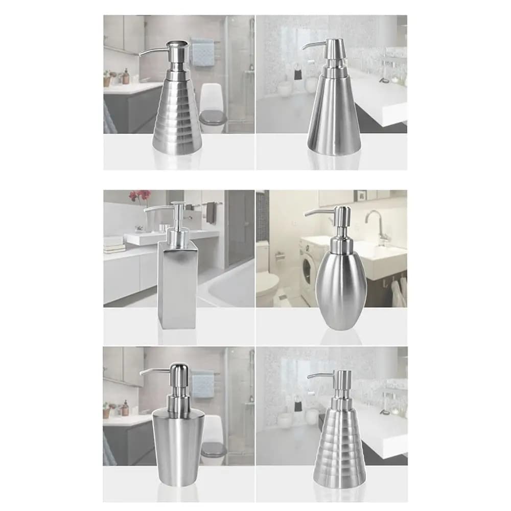 Fashion Stainless Steel Soap Pump Head Replaceable Reusable Shampoo Pump Tube 28 Thread Liquid Soap Dispenser