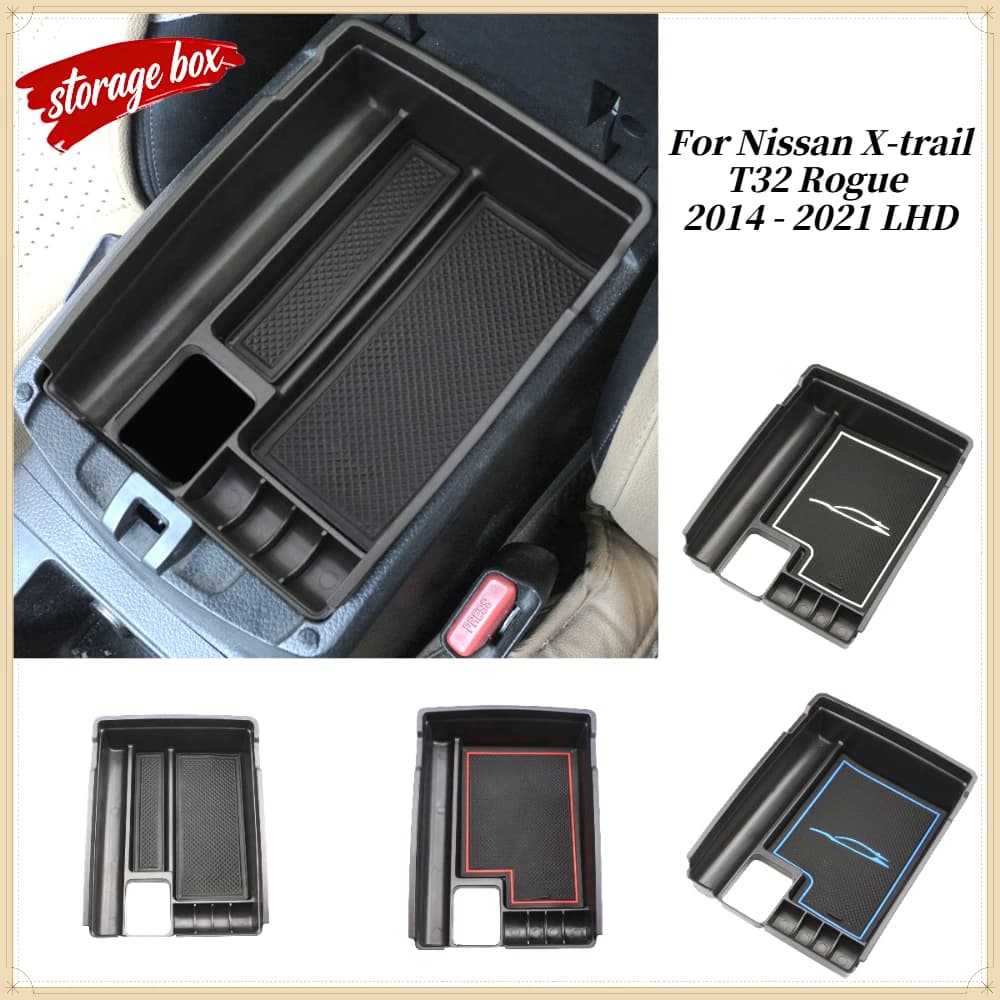 Scatola Portaoggetti per Bracciolo Centrale Auto in ABS per Nissan X-trail Xtrail T32 Rogue 2014-2021, Vano Portaoggetti, Contenitore Accessori