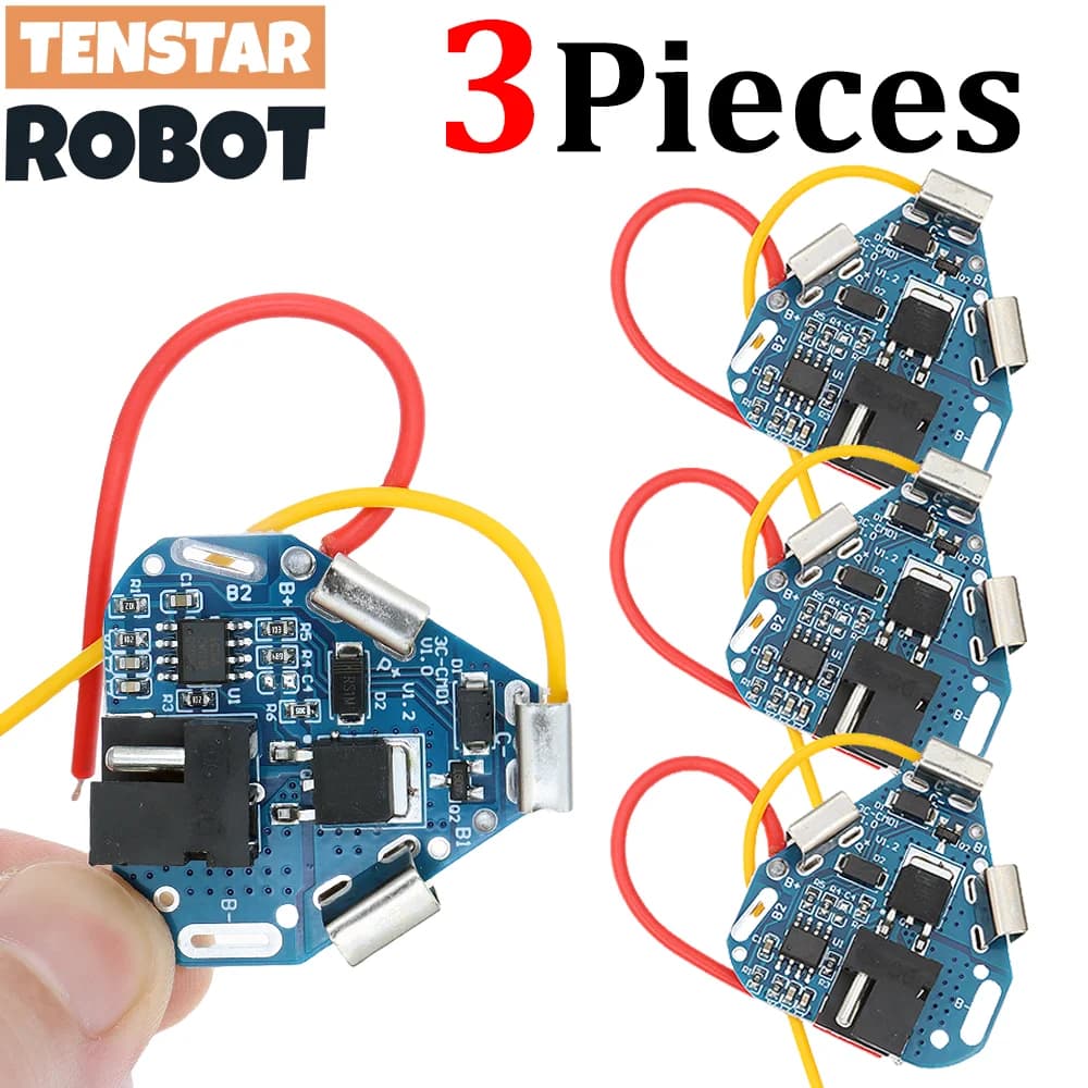 TENSTAR 3 pcs BMS 3 S 12.6 V 6A Li-Ion Battery Protection Board Lithium 18650 External Accumulator Equalizer for Electric Drill