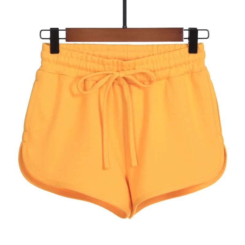 Casual Sport Shorts Women's Home Running Summer Cotton Thin Belted Hot Pants Straight Leg Natural Waist Cotton 100%