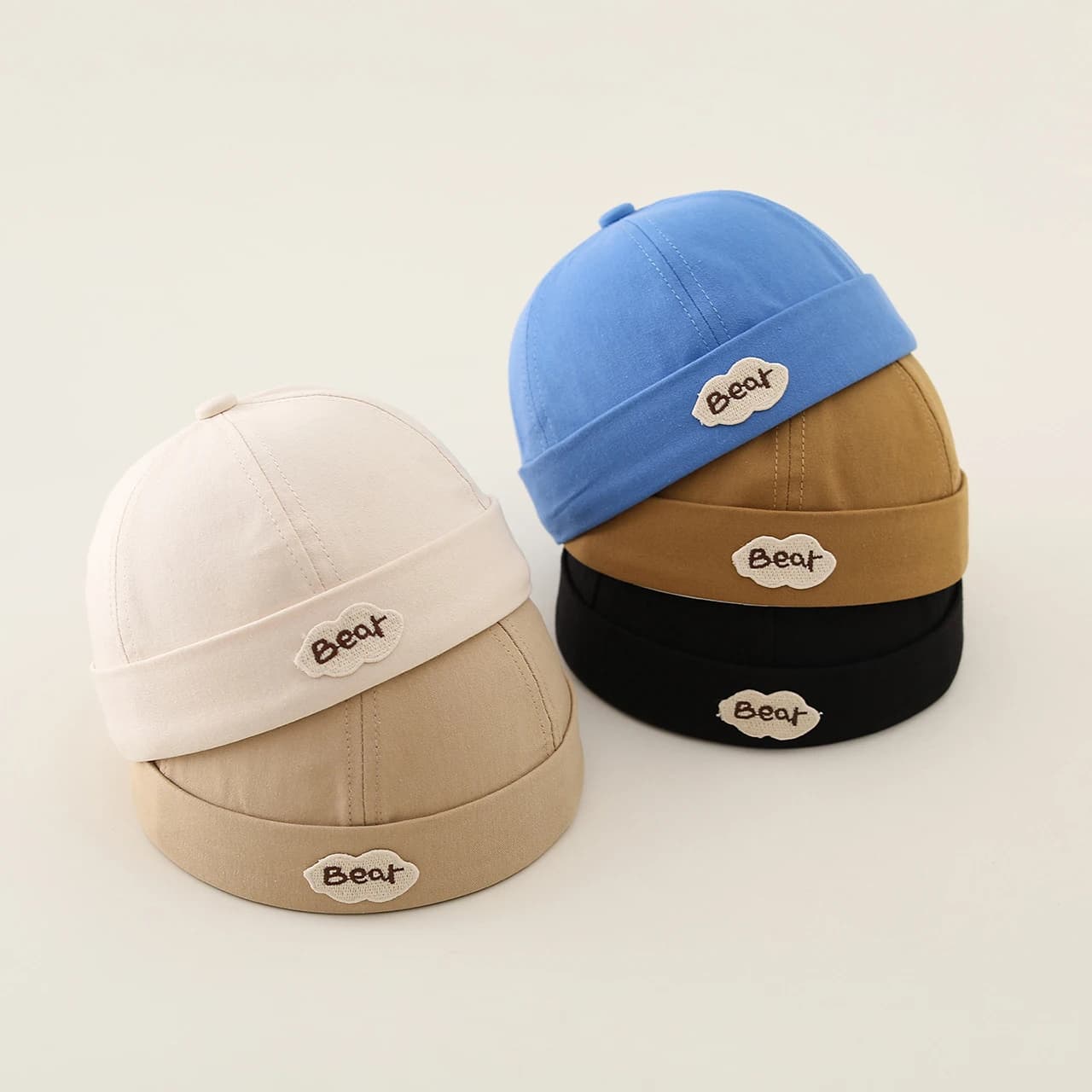 Docker Hat for Newborns in Orsetto shape, Cupola cap Tinta Unit for Children and Girls, Summer, Adjustable, Cotton, No Visiera