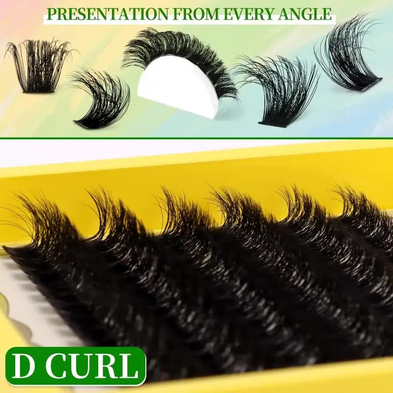 New High-Capacity Natural Individual Lashes 10-16mm Cluster Lashes Fluffy Natural Look DIY Eyelash Extension False Eyelashes