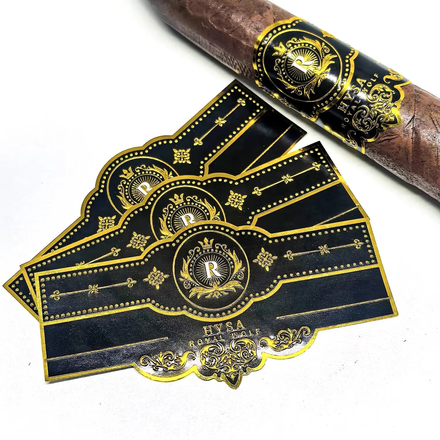 Custom Private Logo Cigar Band Ring Labels｜Brand Product Label Printing｜Hot Stamping Stickers