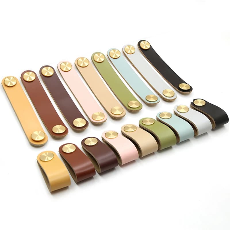 Maniglie per mobili in pelle nordica manopole per cassetti in ottone antiruggine Soft Locker Pull Chidren Baby Living Room Decoration maniglie per porte