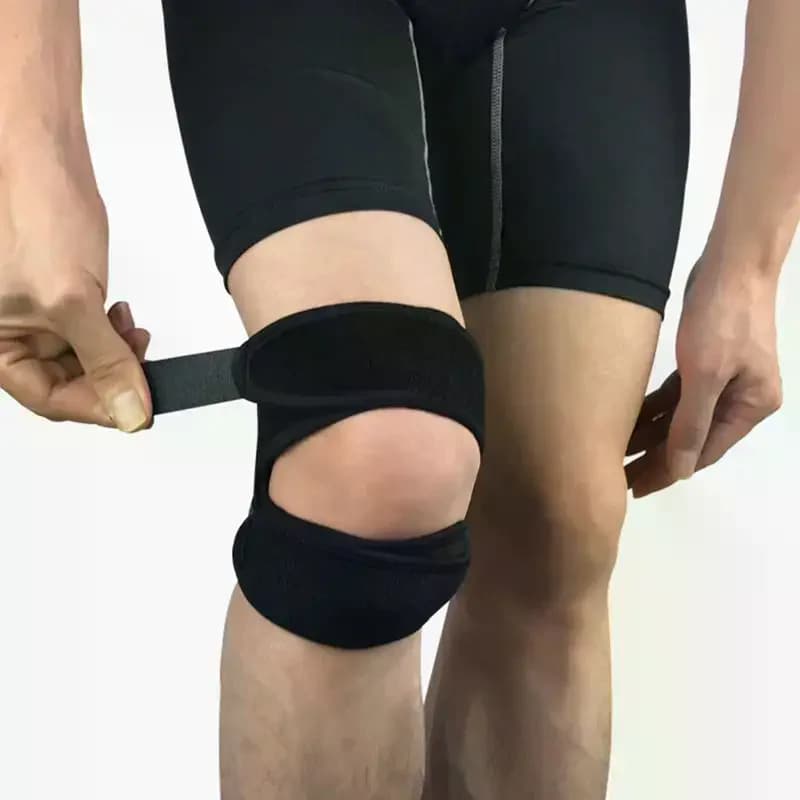 1 Pezzo Ginocchiera Sportiva con Doppio Supporto Rotulare, Fascia Protettiva per Tendine Rotulari, Fascia Avvolgente Aperta per Ginocchio, per Fitness Uomo
