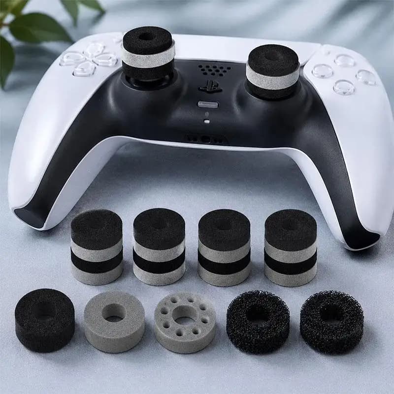 XDcase 16pcs Sponge Aiming Precision Rings for PS4 / PS5 / Xbox / Switch / Google Stadia(Black/Grey)