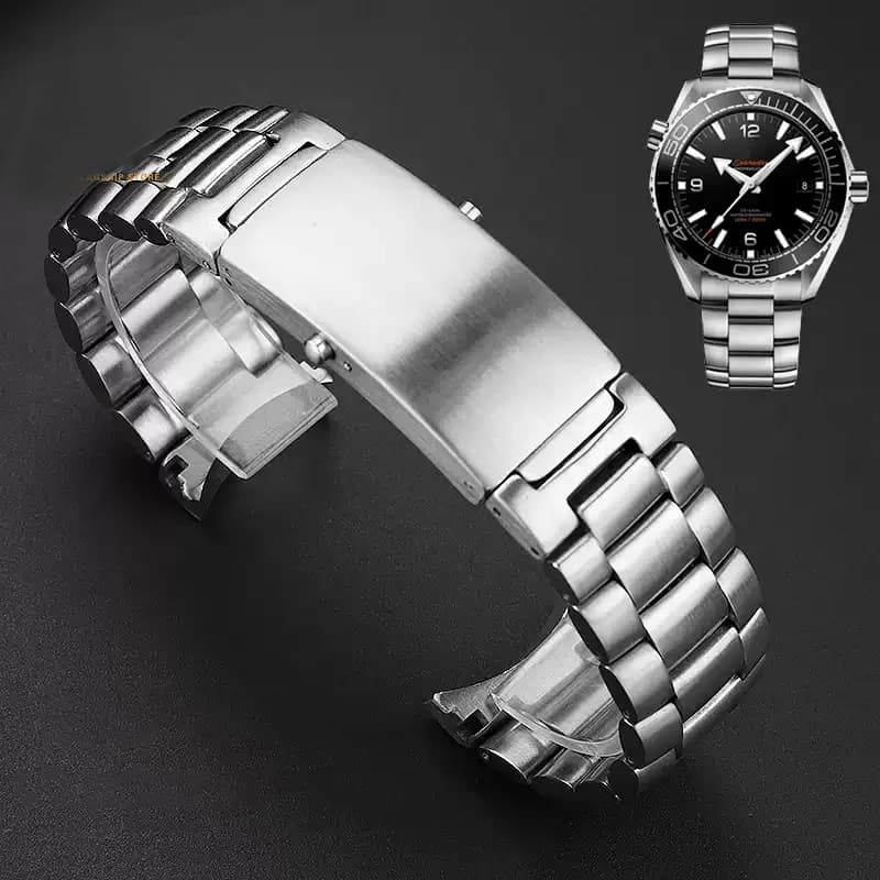 Watchbands Bracelet For Omega PLANET OCEAN 007 SEAMASTER 600 Metal Strap Watch Accessories Men Stainless Steel Watch Band Chain