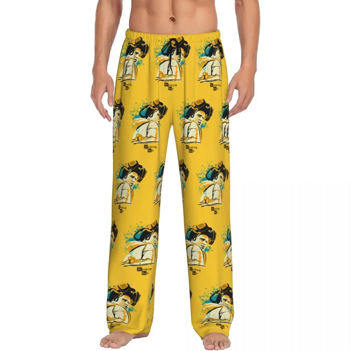 Pantaloni Pigiama Personalizzati Breaking Bad, Abbigliamento da Notte per Uomo con Elastico in Vita, Pantaloni da Relax con Tasche Ispirati alla Serie TV